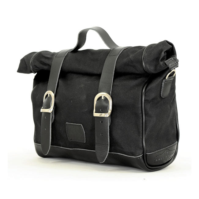 Longride ''Old Chopper'' Waxed Cotton Saddlebag. Black – Universal