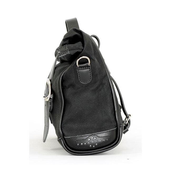 Longride ''Old Chopper'' Waxed Cotton Saddlebag. Black – Universal