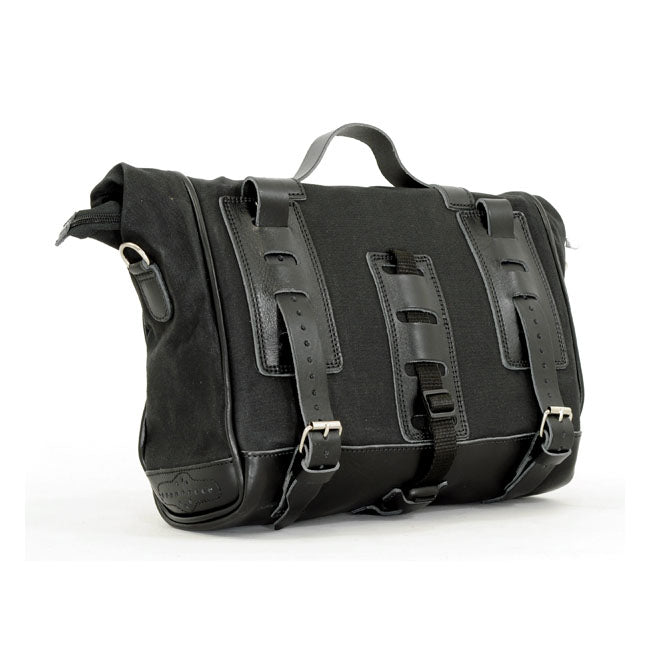 Longride ''Old Chopper'' Waxed Cotton Saddlebag. Black – Universal