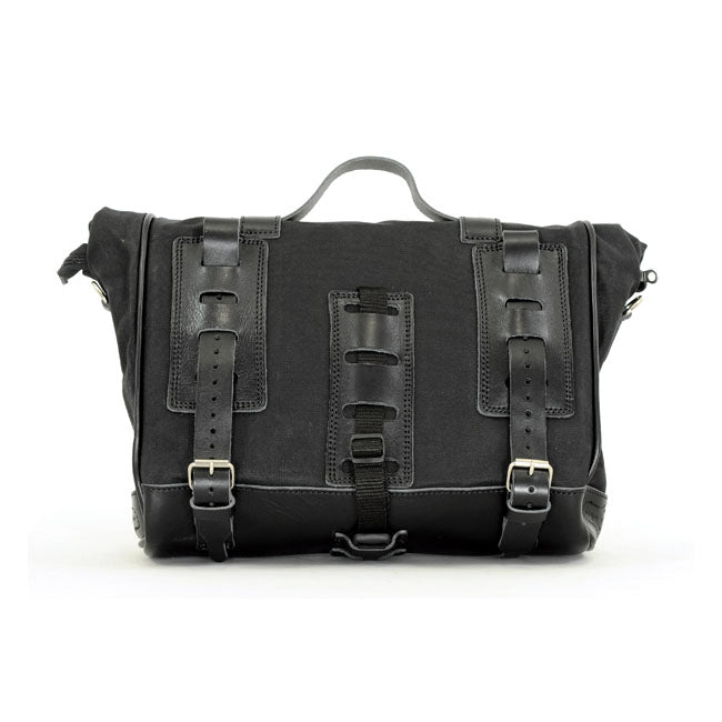 Longride ''Old Chopper'' Waxed Cotton Saddlebag. Black – Universal