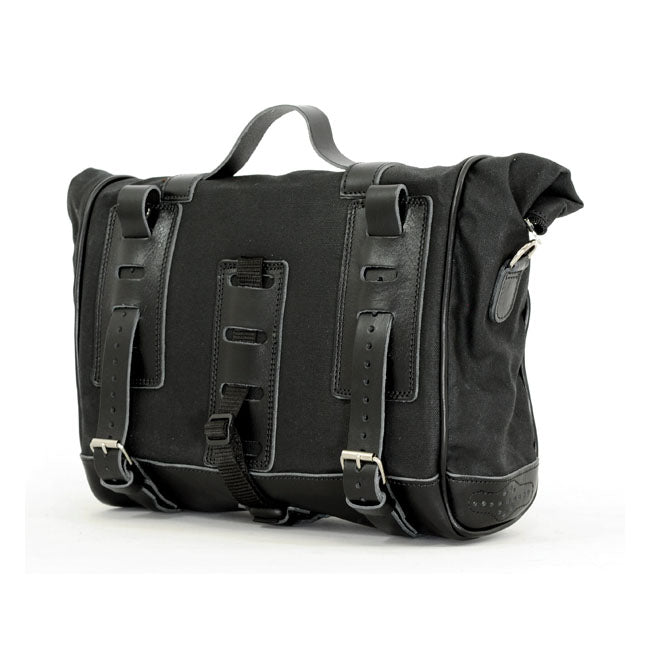 Longride ''Old Chopper'' Waxed Cotton Saddlebag. Black – Universal