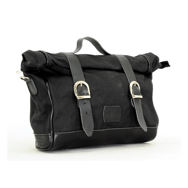 Longride ''Old Chopper'' Waxed Cotton Saddlebag. Black – Universal