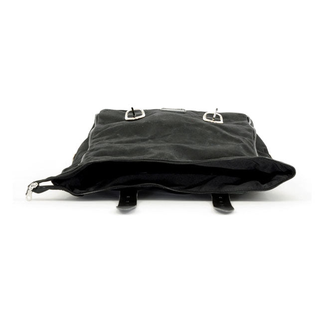 Longride ''Old Chopper'' Waxed Cotton Saddlebag. Black – Universal