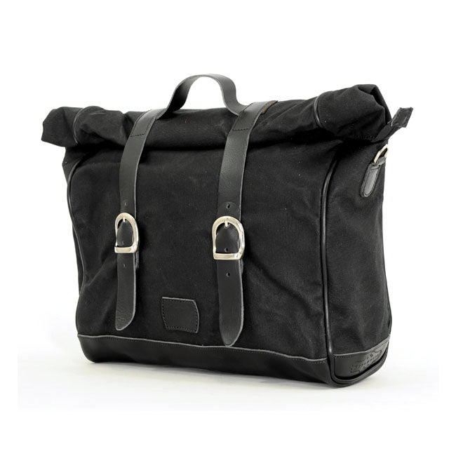 Longride ''Old Chopper'' Waxed Cotton Saddlebag. Black – Royal Enfield: Interceptor 650; Royal…