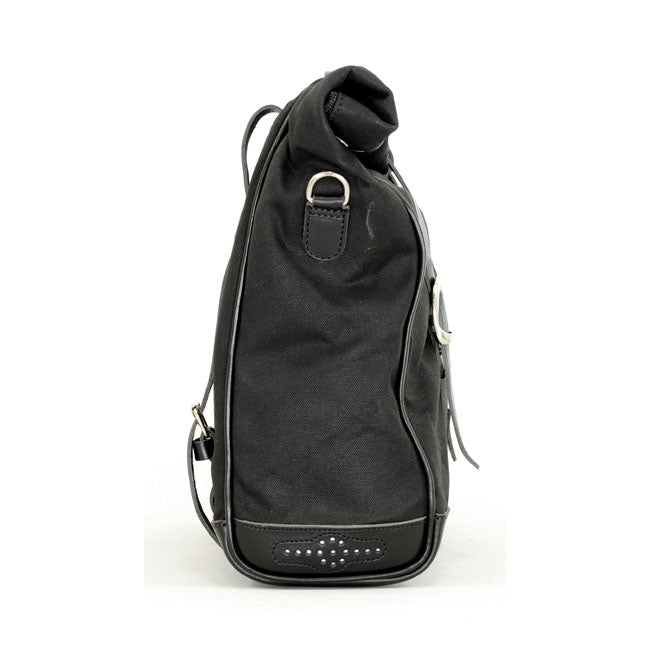 Longride ''Old Chopper'' Waxed Cotton Saddlebag. Black – Royal Enfield: Interceptor 650; Royal…