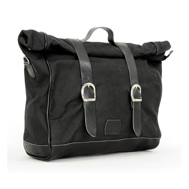 Longride ''Old Chopper'' Waxed Cotton Saddlebag. Black – Royal Enfield: Interceptor 650; Royal…