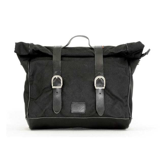 Longride ''Old Chopper'' Waxed Cotton Saddlebag. Black – Royal Enfield: Interceptor 650; Royal…