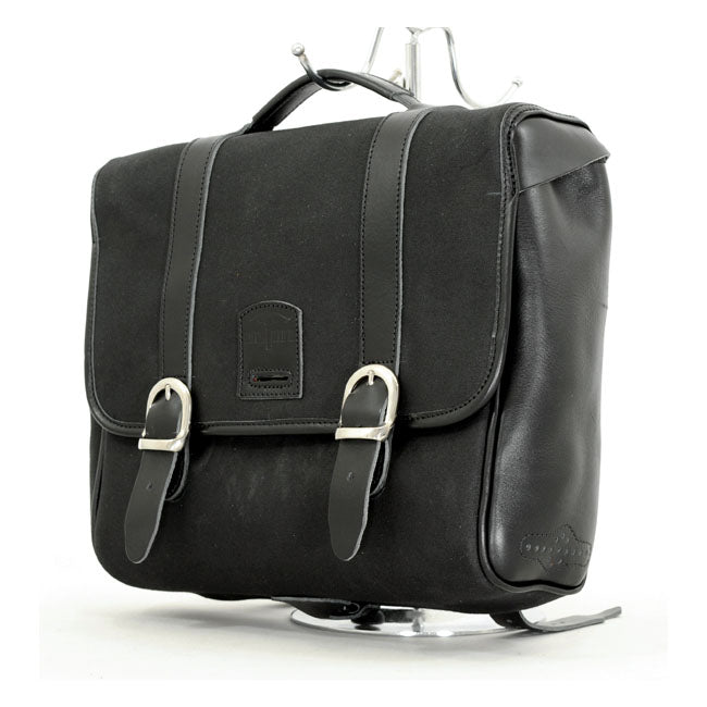 Longride ''Classic'''' Waxed Cotton Saddlebag. Black – Universal