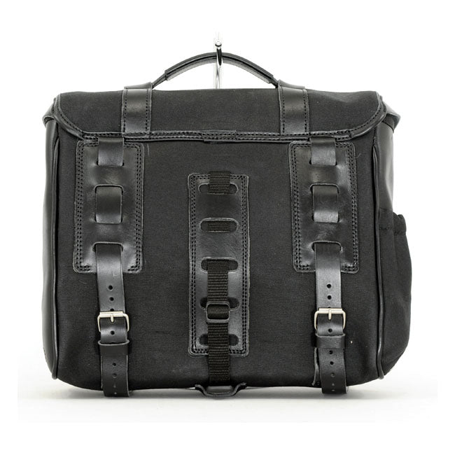 Longride ''Classic'''' Waxed Cotton Saddlebag. Black – Universal
