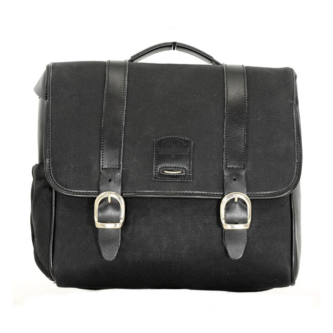 Longride ''Classic'''' Waxed Cotton Saddlebag. Black – Universal