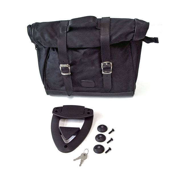 Longride Click-on Old Chopper Saddlebag Waxed Cotton. Black – Universal