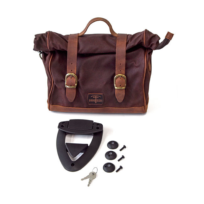 Longride Click-on Old Chopper Saddlebag Waxed Cotton. Brown – Universal