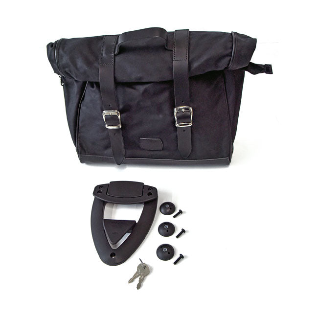 Longride Click-on Old Chopper Saddlebag Waxed Cotton. Black – Universal