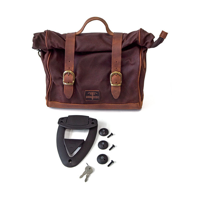 Longride Click-on Old Chopper Saddlebag Waxed Cotton. Brown – Universal
