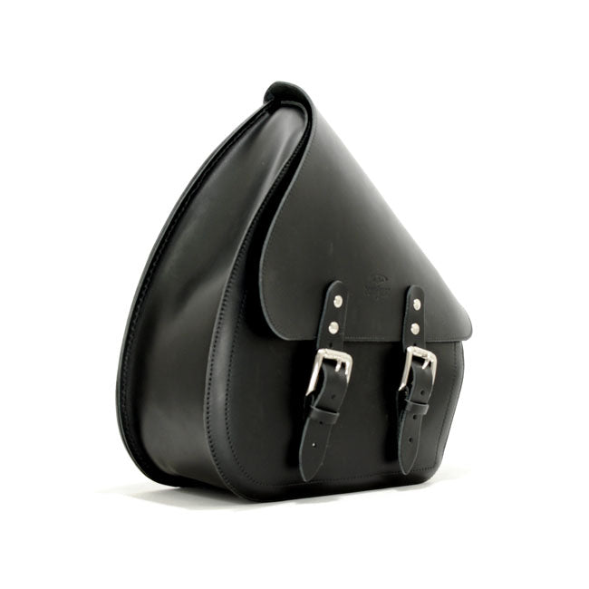 Longride Swingarm Bag. Smooth, Black Leather. 11.6 Liter – 2018–2025 Softail