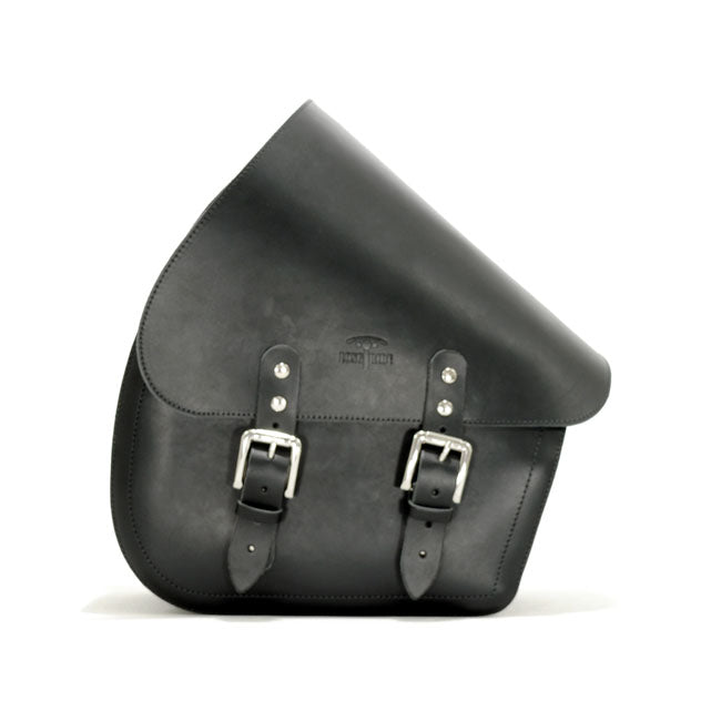 Longride Swingarm Bag. Smooth, Black Leather. 11.6 Liter – 2018–2025 Softail