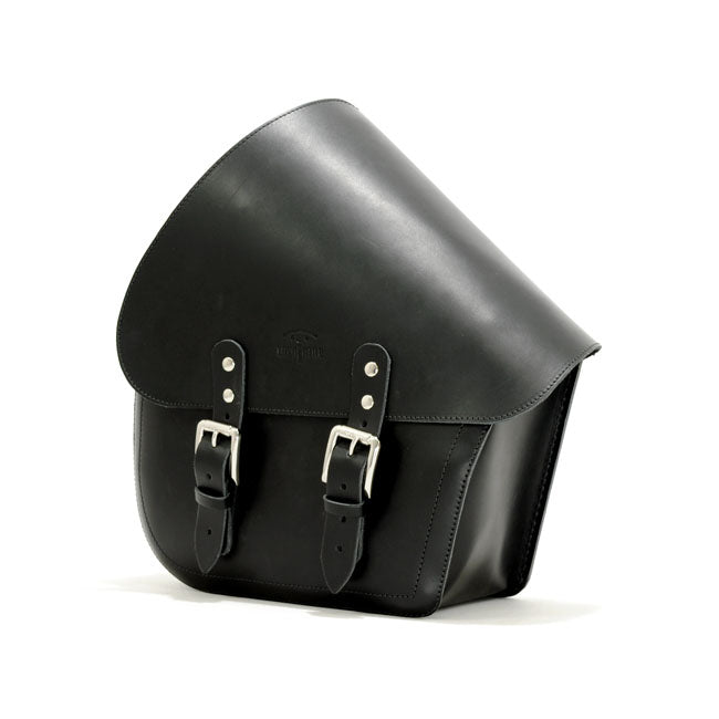 Longride Swingarm Bag. Smooth, Black Leather. 11.6 Liter – 2018–2025 Softail