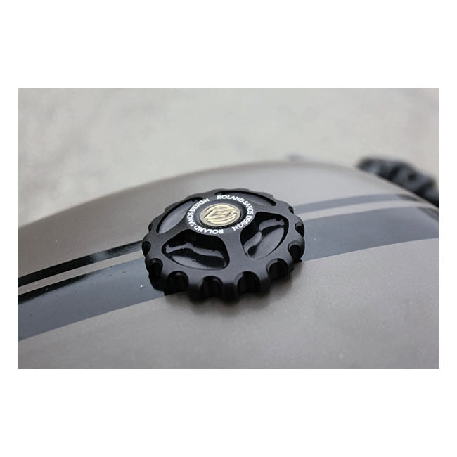 RSD Gear Drive Gas Cap Black Ops for 96-20 H-D With Screw-In Gas Caps