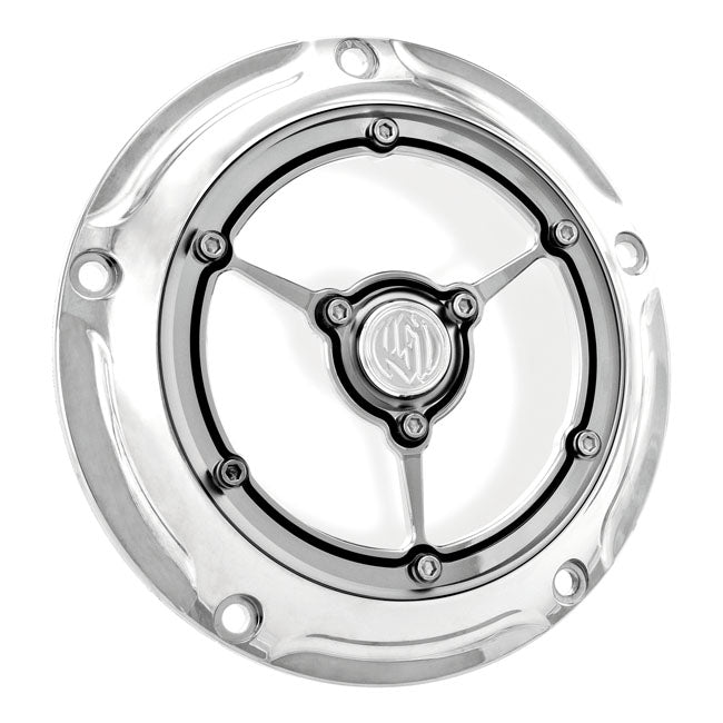 Roland Sands Design Chrome Clarity Derby Cover for Various Various Harley-Davidson Motorcycles (See Fitment List)