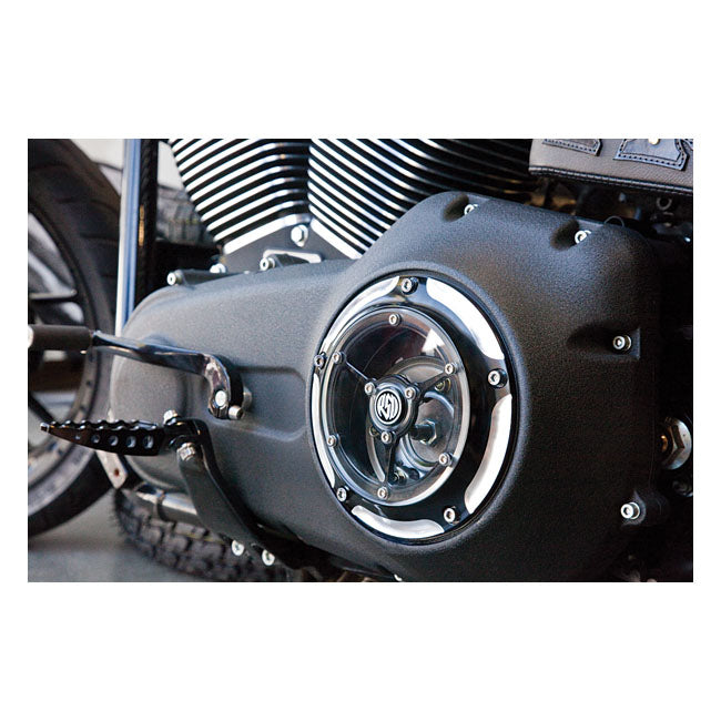 Roland Sands Design Contrast Cut Clarity Derby Cover for Various Various Harley-Davidson Motorcycles (See Fitment List)
