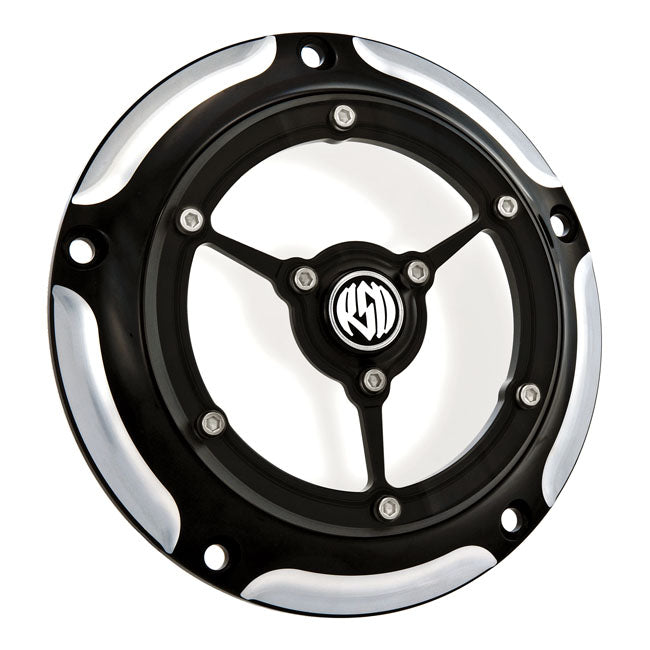 Roland Sands Design Contrast Cut Clarity Derby Cover for Various Various Harley-Davidson Motorcycles (See Fitment List)