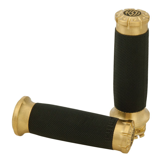 RSD CHRONO GRIPS BRASS 74-21 H-D with single or dual throttle cables (excl. Street)