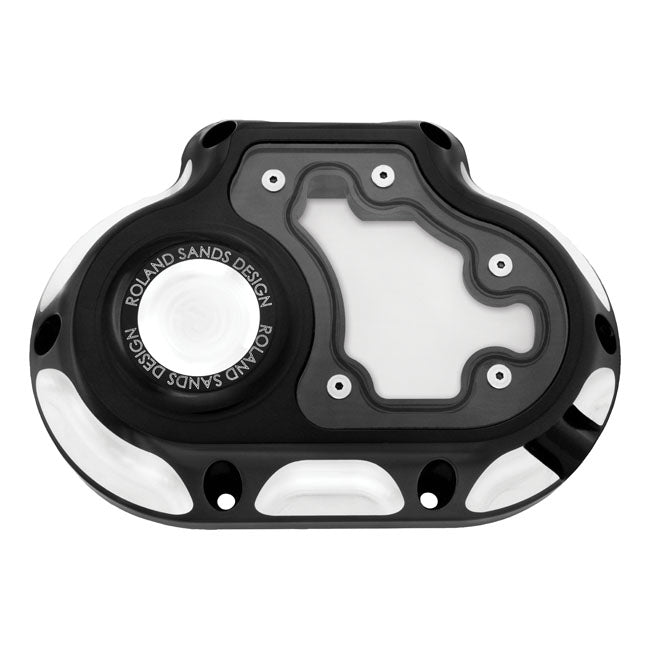 Roland Sands Design Contrast Cut Clarity 6-Speed Transmisson Side Cover for Various Various Harley-Davidson Motorcycles (See Fitment List)