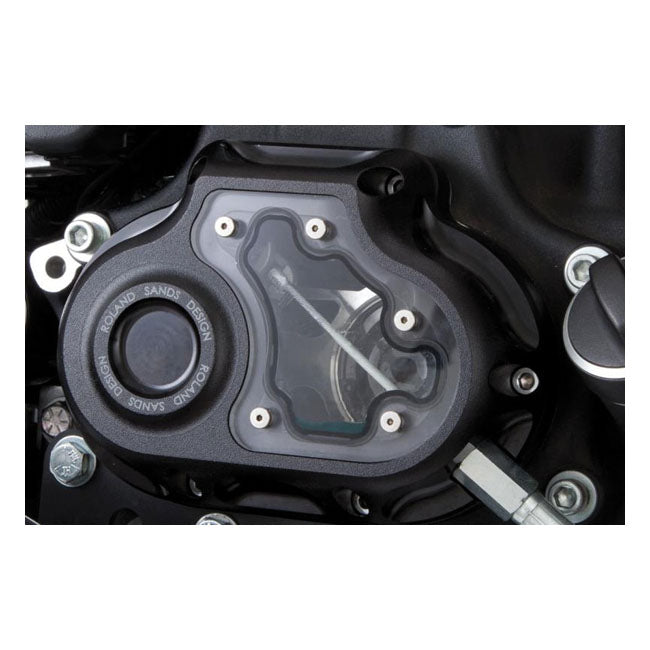 Roland Sands Design Black Ops Clarity 6-Speed Transmisson Side Cover for Various Various Harley-Davidson Motorcycles (See Fitment List)