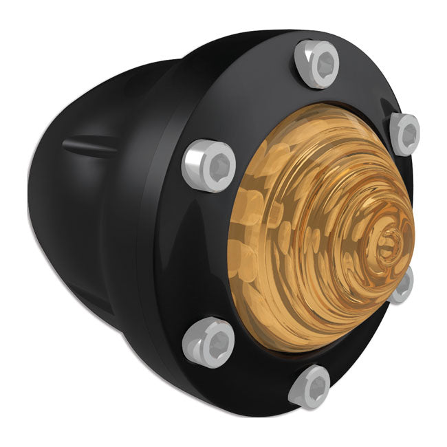 Roland Sands Design Tracker Turn Signal Set. Black, Amber Lens