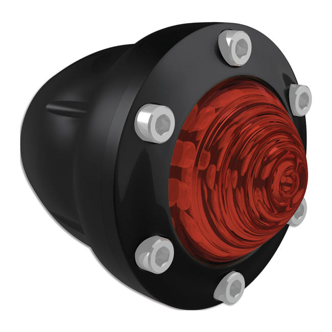 Roland Sands Design Tracker Turn Signal Set. Front. Black, Red Lens