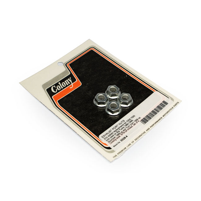 Colony Exhaust Port Nut Set. Zinc – Exhaust to Head: 1984–2026 Big Twin…