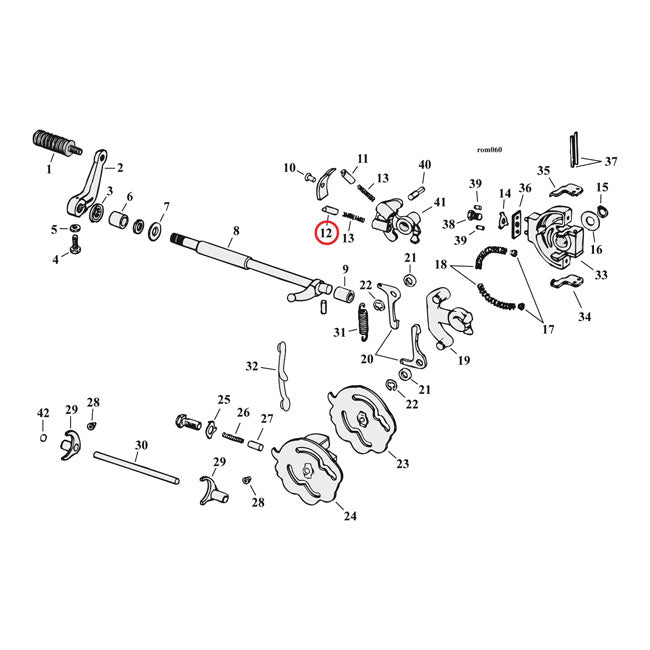 MCS Shifter Pawl, Right. without Spring – 52-E75 Big Twin; 1954–1956 KH Model…
