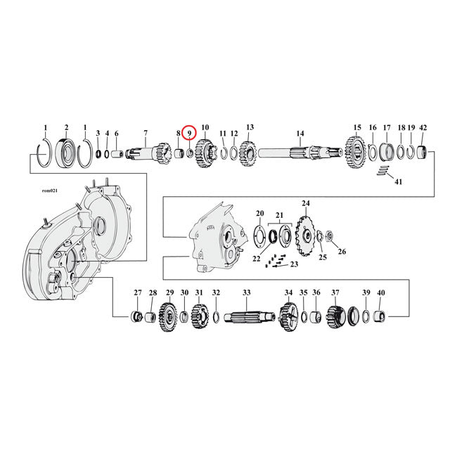 MCS Thrust Washer, Mainshaft. Left – L1979–1990 4-Speed XL Sportster