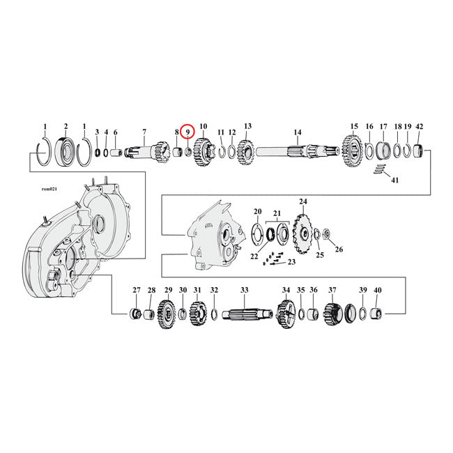 MCS Thrust Washer, Mainshaft. Left – 1956 KH; 57-E79 XL Sportster