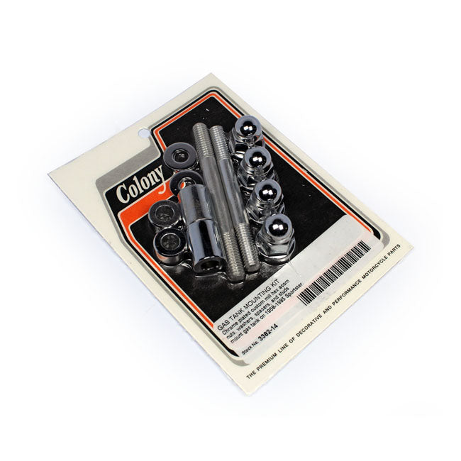 Colony Gas Tank Mount Kit. Chrome – 1958–1985 XL Sportster