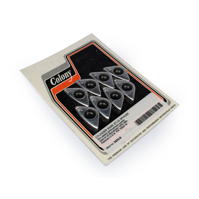 Colony Cylinder Base Stud Spacers Set. Zinc – L1978–1984 1340cc/80Cui Shovelhead…