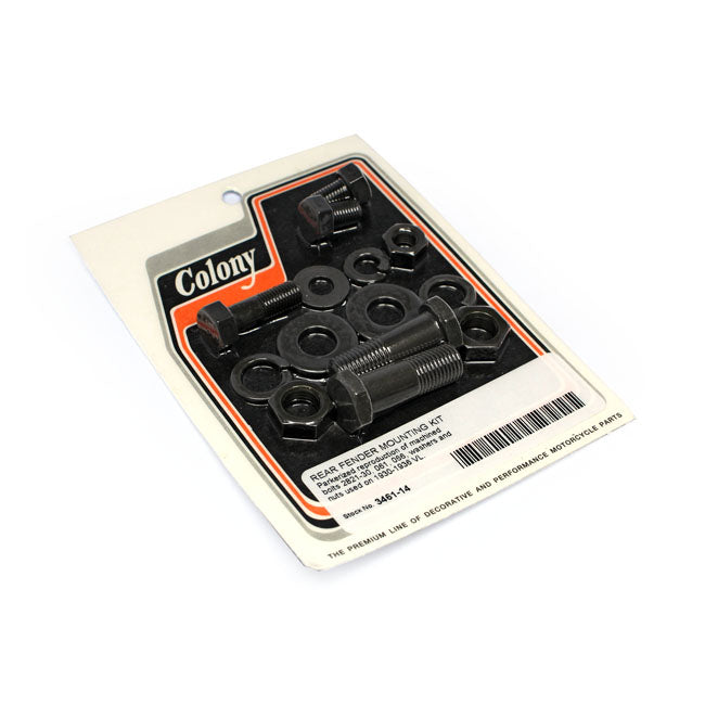 Colony Rear Fender Mounting Kit. Black – 1930–1936 VL