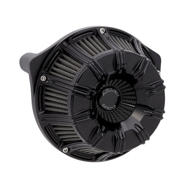 Arlen Ness Inverted Air Cleaner Kit ''10-Gauge''. All Black – 1991–2022 XL Sportster