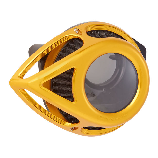 Arlen Ness Clear Tear Air Cleaner Assembly. Gold – 1991–2022 XL Sportster