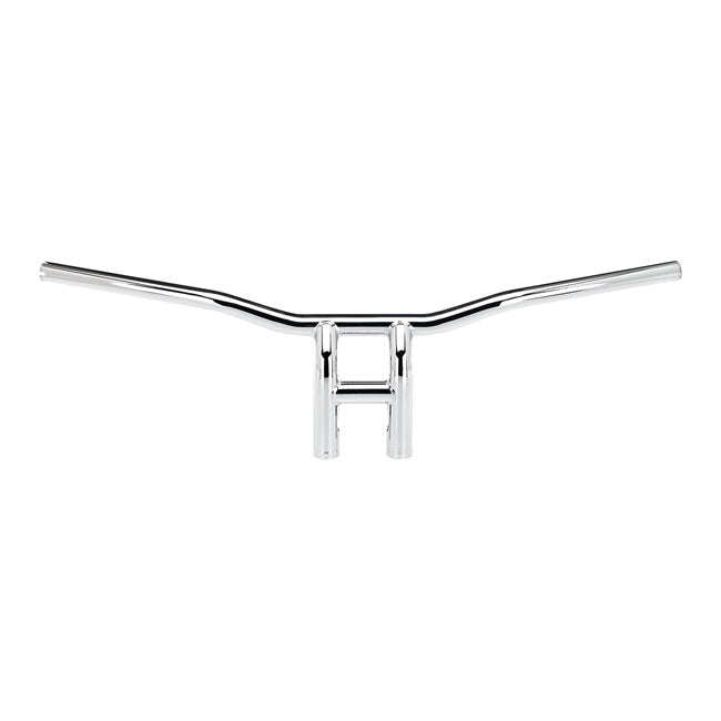 Biltwell Tyson XL pullback handlebar 8" chrome TBW 08-23 H-D e-throttle with 3-1/2" mount bolt spacing