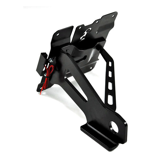 Zieger Side Mount License Plate Bracket Kit. Black – 2005–2017 Dyna (Incl. FLD Switchback)
