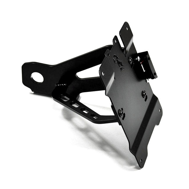 Zieger Side Mount License Plate Bracket Kit. Black – 2005–2017 Dyna (Incl. FLD Switchback)