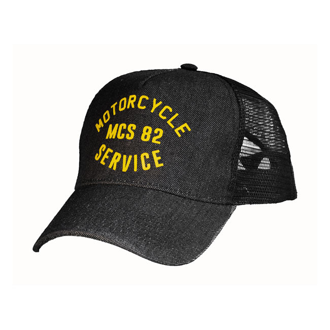MCS Service Trucker Cap Black Denim – One Size Fits Most