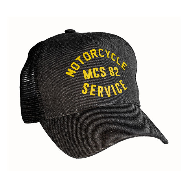 MCS Service Trucker Cap Black Denim – One Size Fits Most