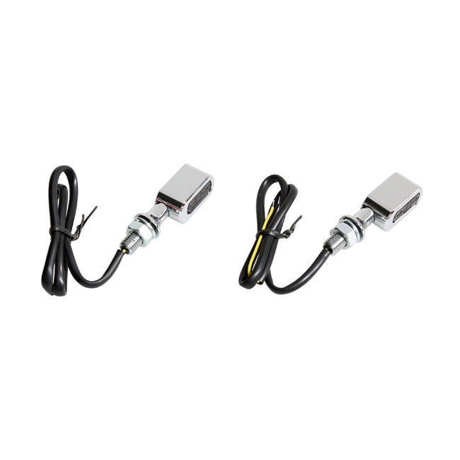 MCS Fastline, LED Turn Signal Set. Chrome, Smoke Lens – Universal
