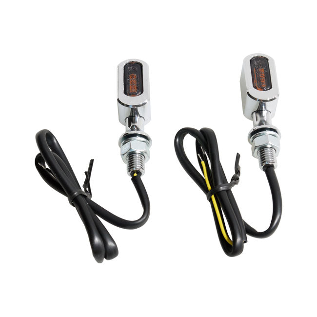 MCS Fastline, LED Turn Signal Set. Chrome, Smoke Lens – Universal