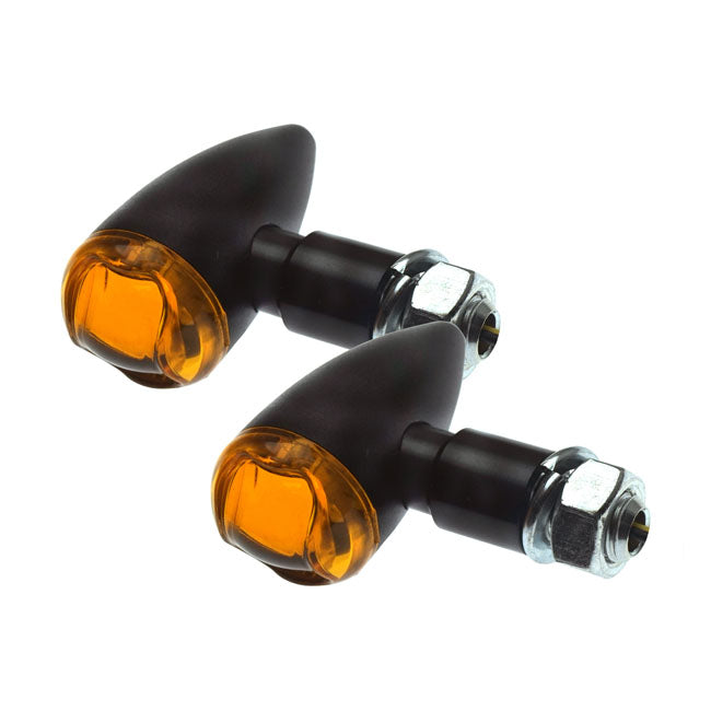 MCS PB2 LED Turn Signals Black, Amber Lens