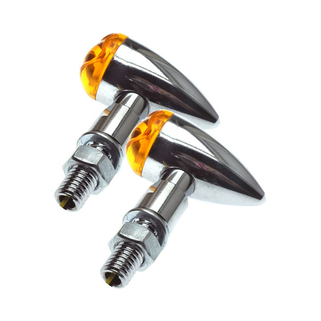 MCS PB2 LED Turn Signals Chrome, Amber Lens