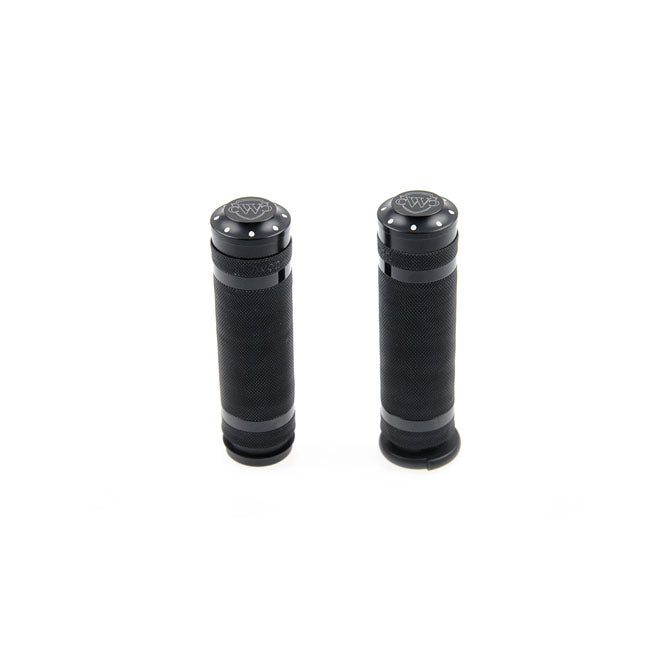 Cult-Werk 1" / 25.4mm Grooved Handlebar Grips. Black – 2008–2025 H-D with E-throttle