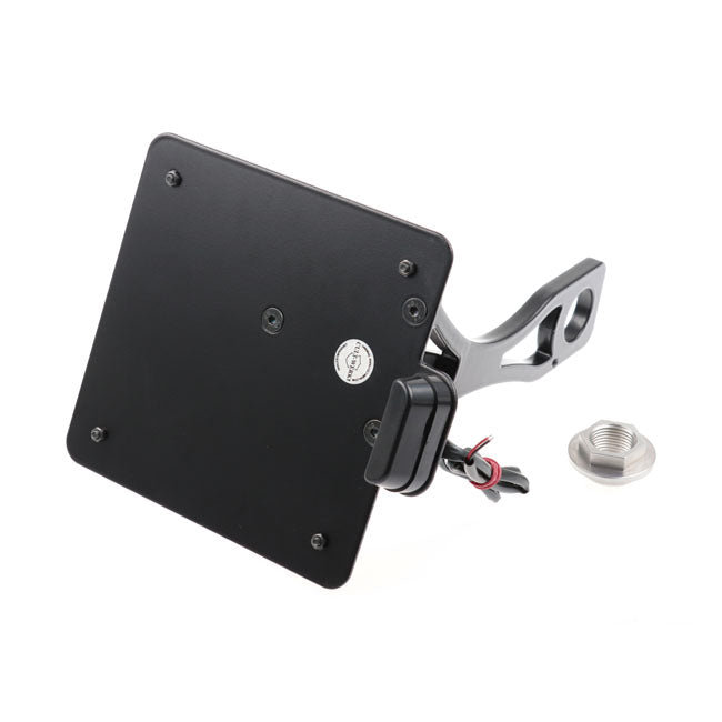 Cult-Werk Side Mount License Plate Bracket, Black. Italy – 2015–2017 Dyna